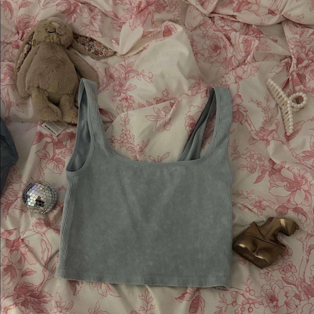 Forever 21 Light Blue Ribbed Tank Top